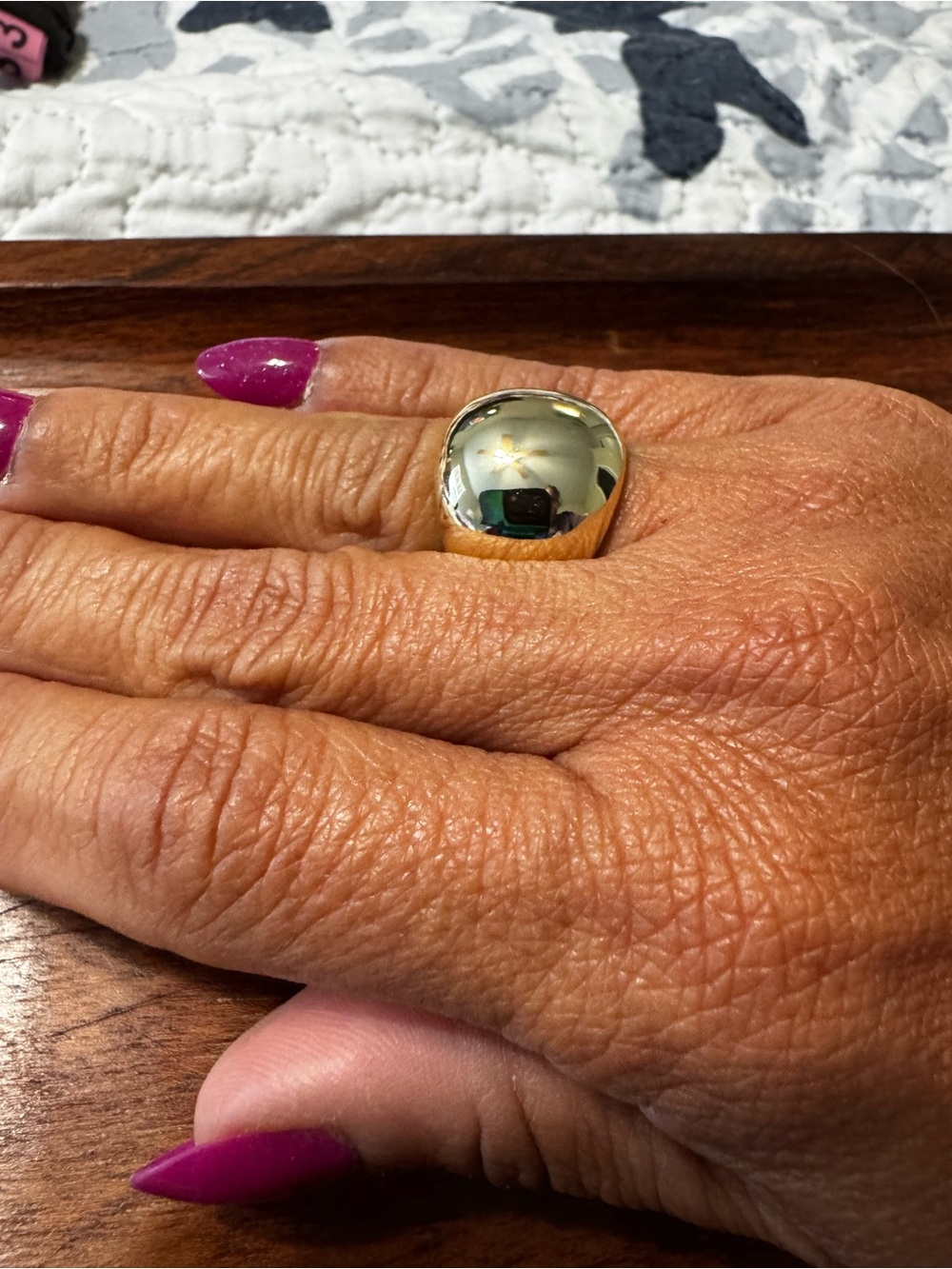 Melinda Maria Gold Dome Ring Size 6 New with Tags and Jewelry Pouch